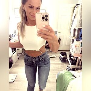 Zara cute white top with jewels